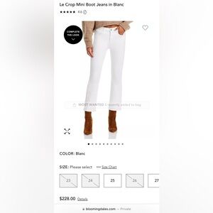 Frame Le Crop mini boot jeans